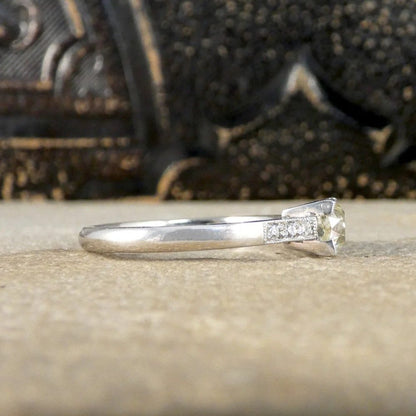 Old Cut Diamond Solitaire Engagement Ring In Platinum
