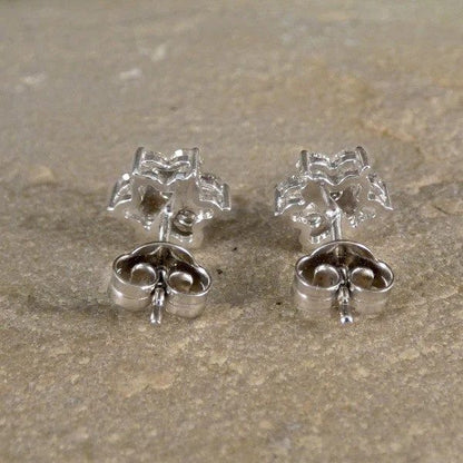 Diamond Daisy Flower Cluster Stud Earrings In 18 Carat White Gold