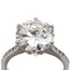 Platinum 3.94 Carat Diamond Solitaire Ring With Diamond-Set Shoulders