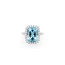 Platinum 6.08 Carat Aquamarine And Diamond Cluster Ring