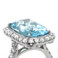 Platinum 6.08 Carat Aquamarine And Diamond Cluster Ring