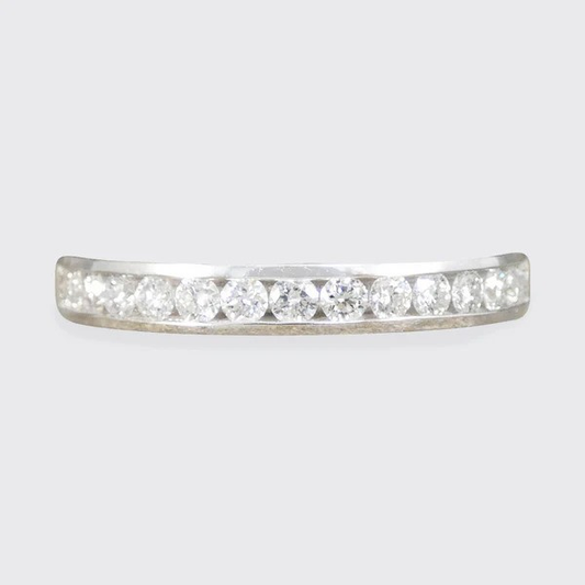 New Channel Set Diamond Half Eternity Ring In Platinum