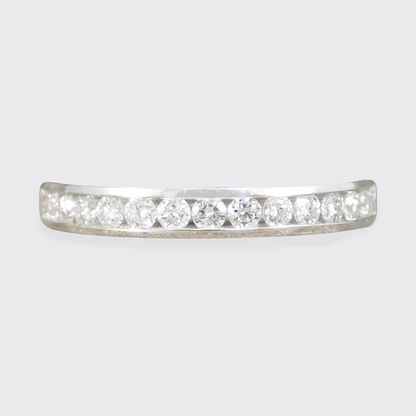 New Channel Set Diamond Half Eternity Ring In Platinum