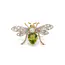 Victorian Gold And Silver Diamond, Peridot, And Ruby Insect Brooch