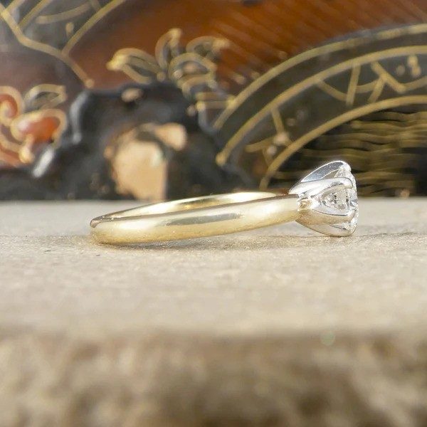 Classic Diamond Solitaire Engagement Ring In 14 Carat White And Yellow Gold