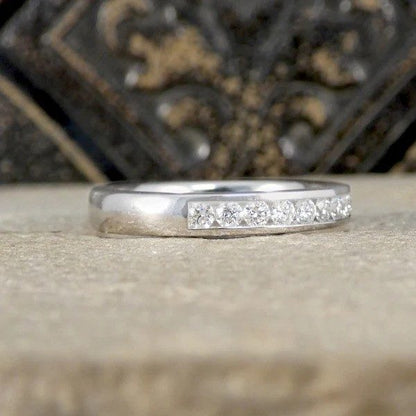 New Channel Set Diamond Half Eternity Ring In Platinum