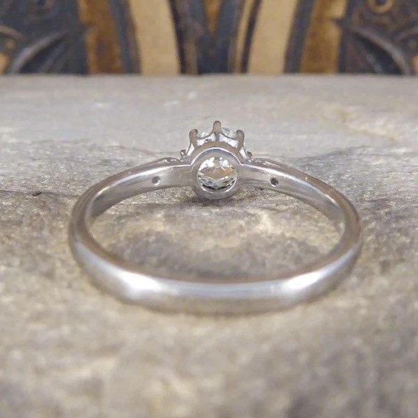 Diamond solitaire engagement ring in platinum.