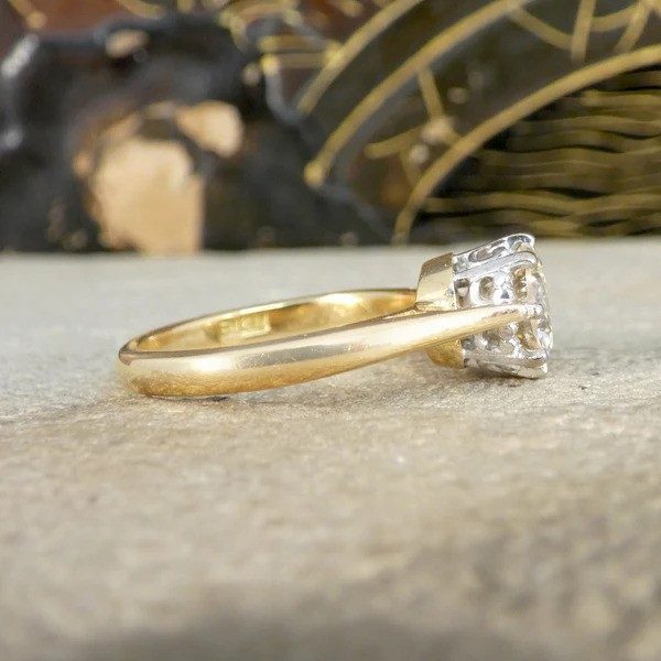 Classic 1.16 Carat Diamond Solitaire Engagement Ring In 18 Carat Yellow And White Gold