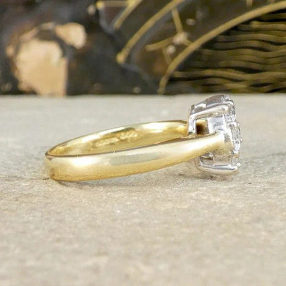 Diamond Illusion Cluster Ring In 18 Carat White And Yellow Gold