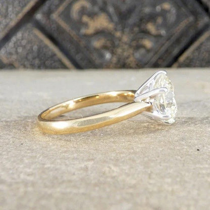 Classic 2.78 Carat Diamond Solitaire Engagement Ring In 18 Carat Yellow And White Gold