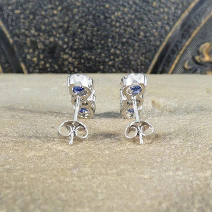 Sapphire and diamond earrings in platinum.