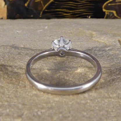 Diamond solitaire engagement ring in platinum.