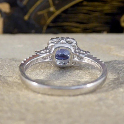 1.18 Carat Tanzanite And Diamond Cluster Ring In Platinum