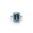 Platinum 4.02 Carat Aquamarine And Diamond Cluster Ring