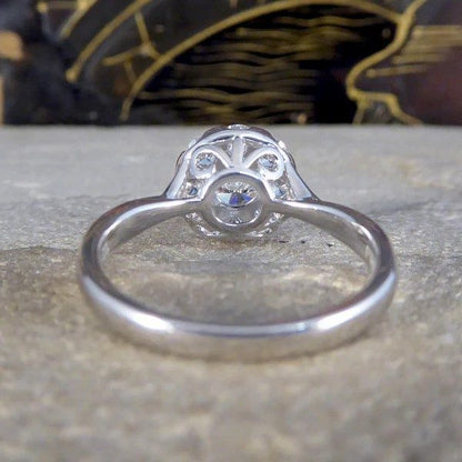 Diamond solitaire illusion ring in platinum