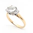Three Stone 2.58 Carat Diamond Ring In Platinum and 18 Carat Yellow Gold