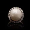 Antique Pearl And Diamond Cluster Ring In 18 Carat Yellow Gold And Silver