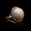 Antique Pearl And Diamond Cluster Ring In 18 Carat Yellow Gold And Silver