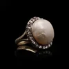 Antique Pearl And Diamond Cluster Ring In 18 Carat Yellow Gold And Silver