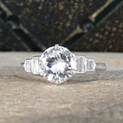 Art Deco 1.2 carat diamond solitaire ring in platinum