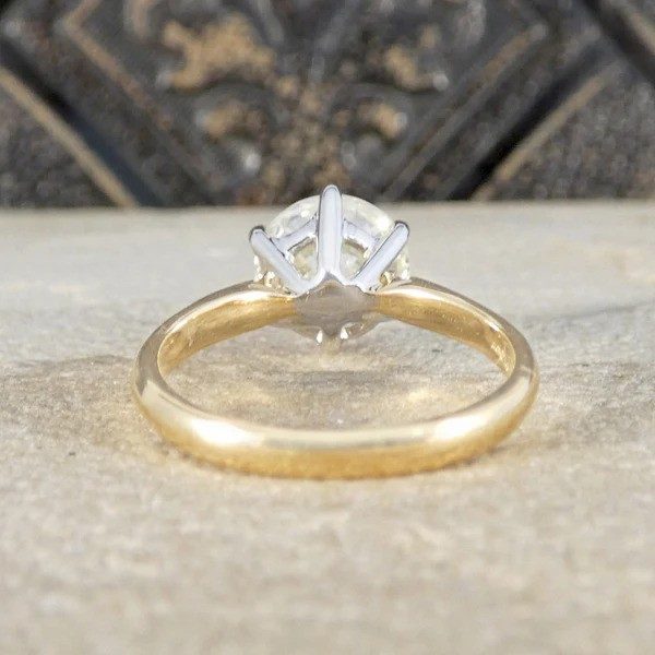 Classic 2.78 Carat Diamond Solitaire Engagement Ring In 18 Carat Yellow And White Gold
