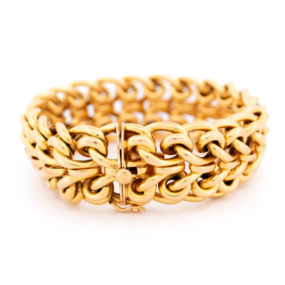 Vintage Fancy Curb Link Bracelet In 18 Carat Yellow Gold