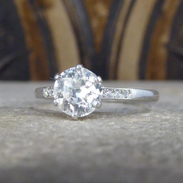 Diamond engagement ring in platinum.