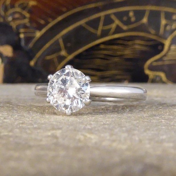 Diamond Solitaire Engagement Ring In Platinum