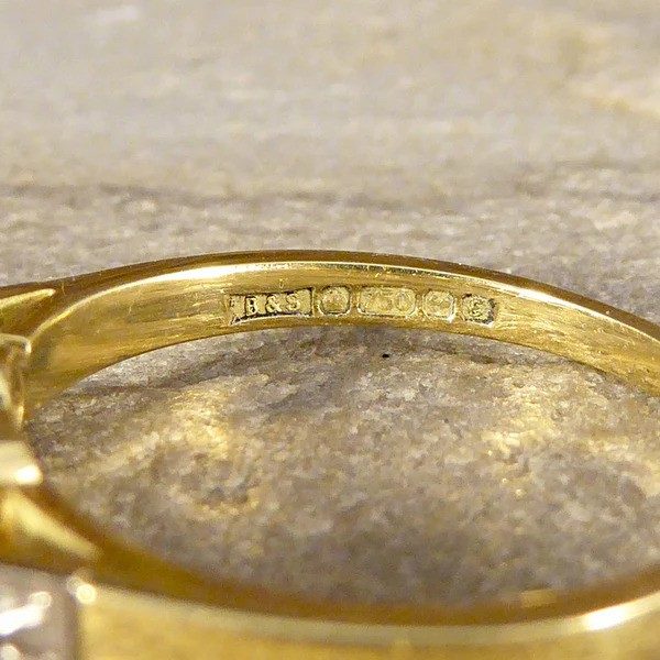 Old Cut Diamond Two Stone Ring In 18 Carat White And 18 Carat Yellow Gold