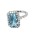 Platinum 4.02 Carat Aquamarine And Diamond Cluster Ring