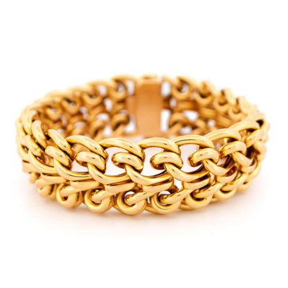 Vintage Fancy Curb Link Bracelet In 18 Carat Yellow Gold