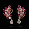 Vintage 18 Carat Gold Earrings With 4 Carat Burma Rubies And Diamonds