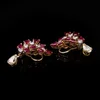 Vintage 18 Carat Gold Earrings With 4 Carat Burma Rubies And Diamonds