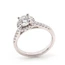Platinum Diamond Cluster Ring With Diamond-Set Shoulders