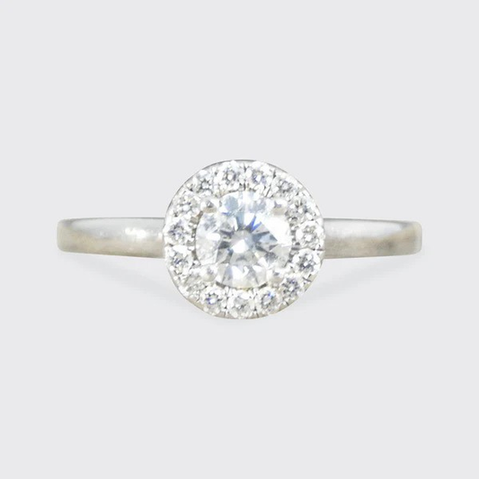 GIA Certified Diamond Cluster Engagement Ring In Platinum