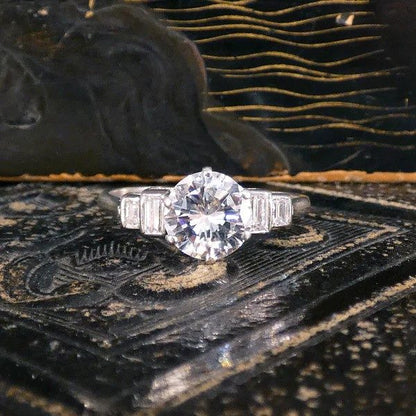 Art Deco 1.2 carat diamond solitaire ring in platinum