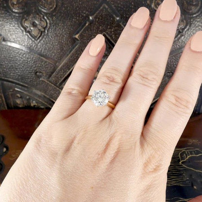 Classic 2.78 Carat Diamond Solitaire Engagement Ring In 18 Carat Yellow And White Gold