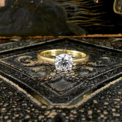 Diamond Solitaire Engagement Ring In 18 Carat Yellow And White Gold