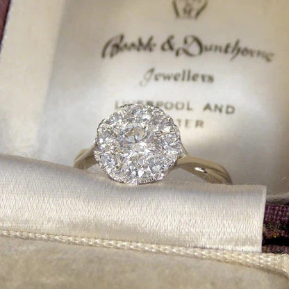 Diamond solitaire illusion ring in platinum