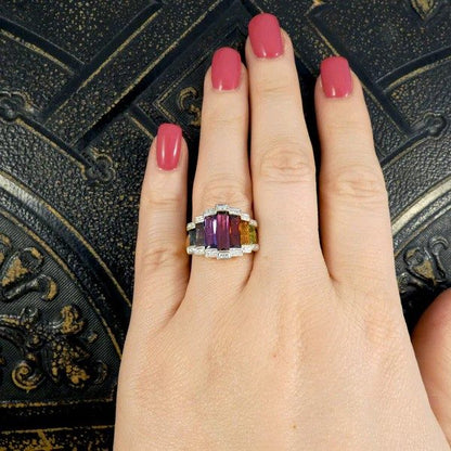 Bellarri Multi Gem Ring In 18 Carat Yellow And White Gold