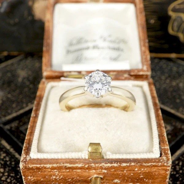 Classic Diamond Solitaire Engagement Ring In 14 Carat White And Yellow Gold