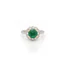 Platinum Cluster Ring With 1.35 Carat Emerald And Diamonds
