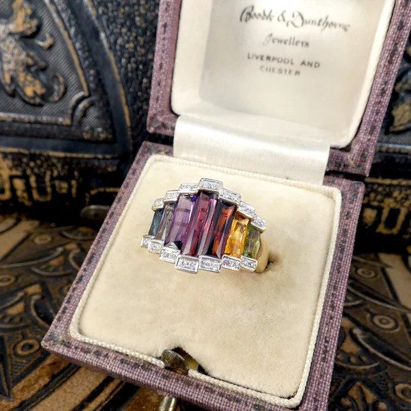 Bellarri Multi Gem Ring In 18 Carat Yellow And White Gold