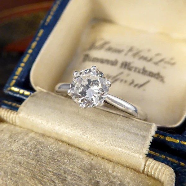 Diamond Solitaire Engagement Ring In Platinum