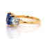 3.48 Carat Sapphire And Old Cut Diamond Three Stone Ring In 18 Carat Yellow gold