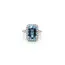 Platinum 4.02 Carat Aquamarine And Diamond Cluster Ring