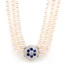 Pearl Necklace With 18 Carat White Gold, Diamond And Sapphire Clasp