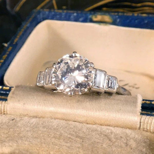 Art Deco 1.2 carat diamond solitaire ring in platinum
