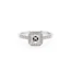 Platinum Asscher-Cut Diamond Cluster Ring With Diamond-Set Shoulders