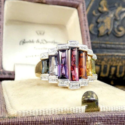 Bellarri Multi Gem Ring In 18 Carat Yellow And White Gold